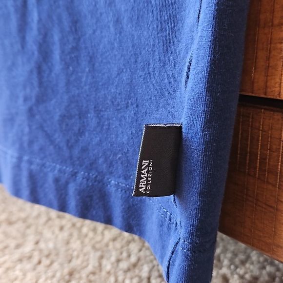 Armani‎ Collezione Navy Men's Button Collar Short Sleeve Polo Shirt Size M(USA) - Picture 7 of 11